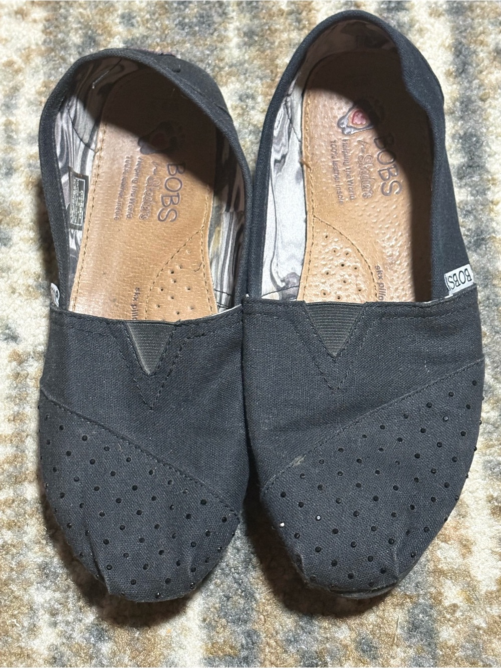 Skechers BOBS Men’s Black Slip-On Canvas Loafers